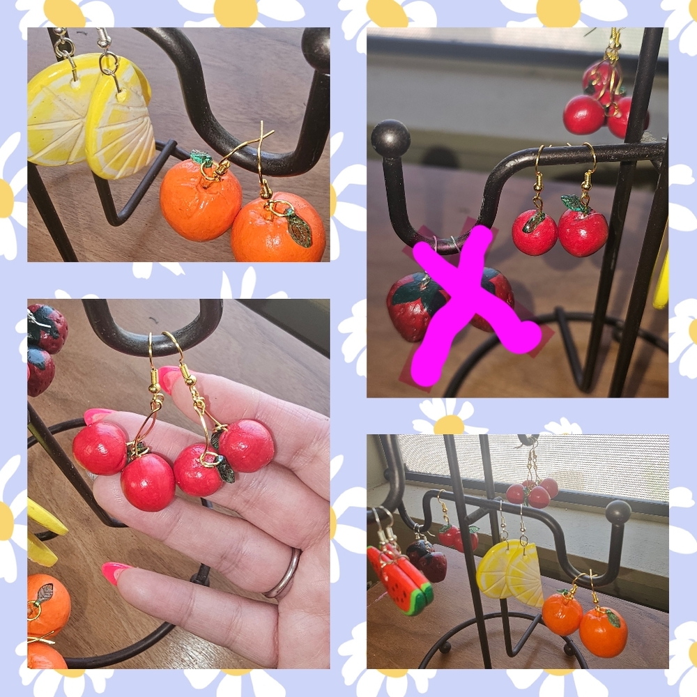 Fruit-Themed Earrings Set